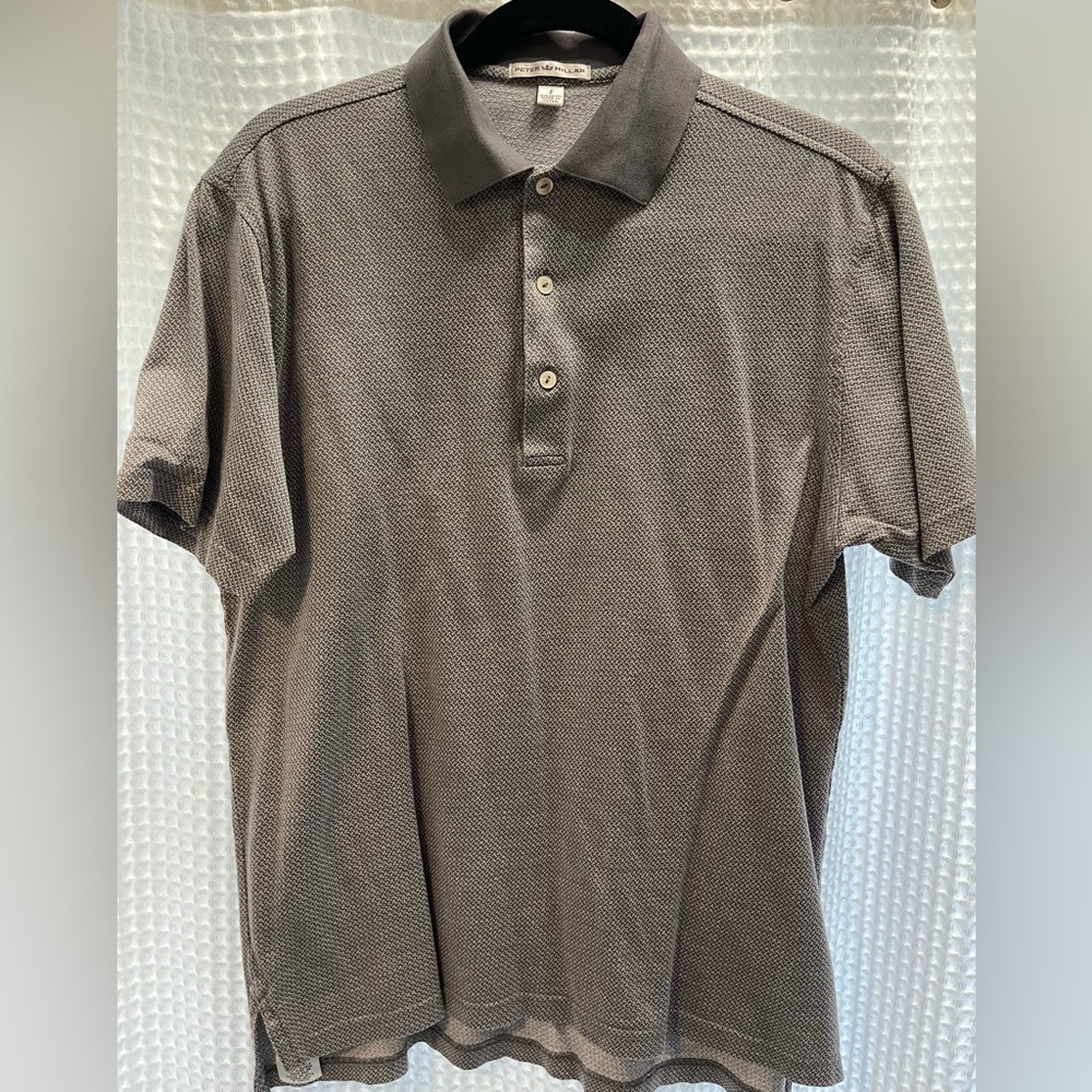 Peter Millar Jacquard Gray Polo